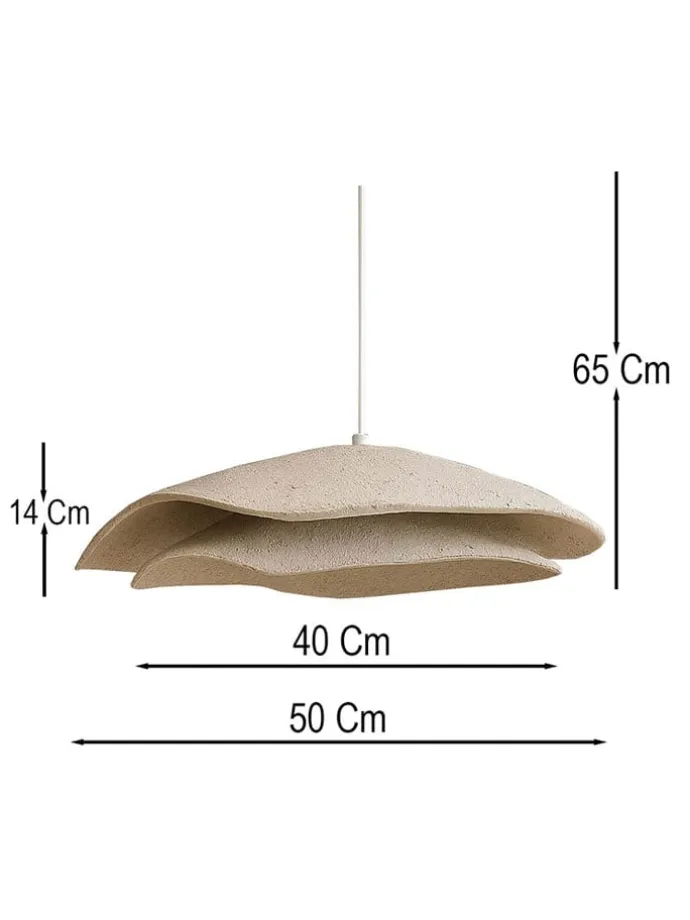 Hängeleuchte in Creme - (H)65 x Ø 50 cm