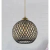 Hängeleuchte in Gold/ Schwarz - (B)22 x (H)54 x (T)20 cm