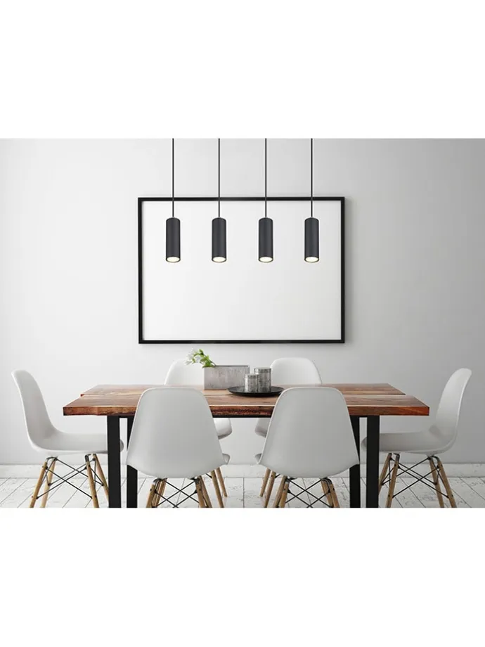 Hängeleuchte "Robby" in Schwarz - (L)65 x (B)6 x (H)120 cm