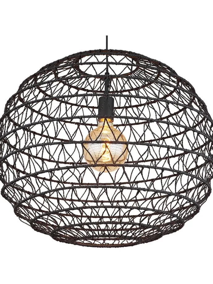 Hängeleuchte "Senni" in Schwarz - (H)120 x Ø 59 cm