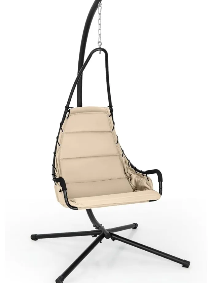 Hängesessel mit Gestell in Beige
