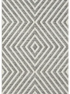 Hochflor-Teppich "Sevilla" in Creme/ Hellgrau