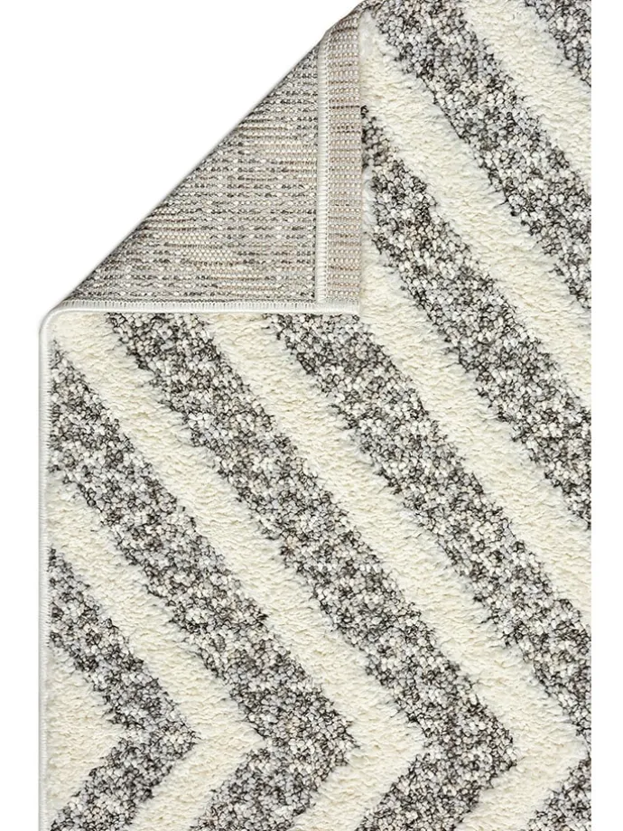 Hochflor-Teppich "Sevilla" in Creme/ Hellgrau