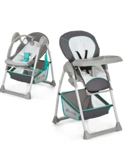 Hochstuhl & Babyliege Sit'n Relax - Hear in grau,gruen