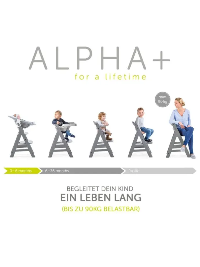 Hochstuhl Alpha Plus - Grey in grau