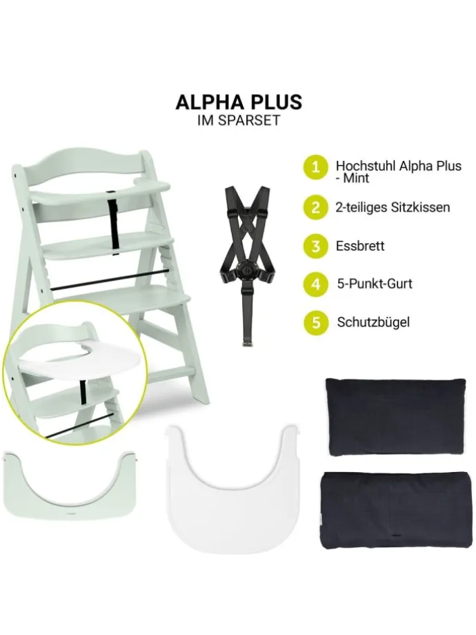 Hochstuhl Alpha Plus Mint - im Sparset inkl. in gruen