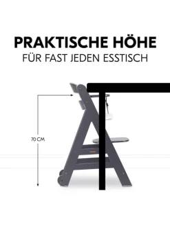 Hochstuhl Beta Plus inkl. Essbrett, Sitzkissen in grau,beige