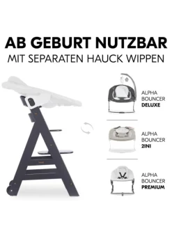 Hochstuhl Beta Plus inkl. Essbrett, Sitzkissen in grau,beige