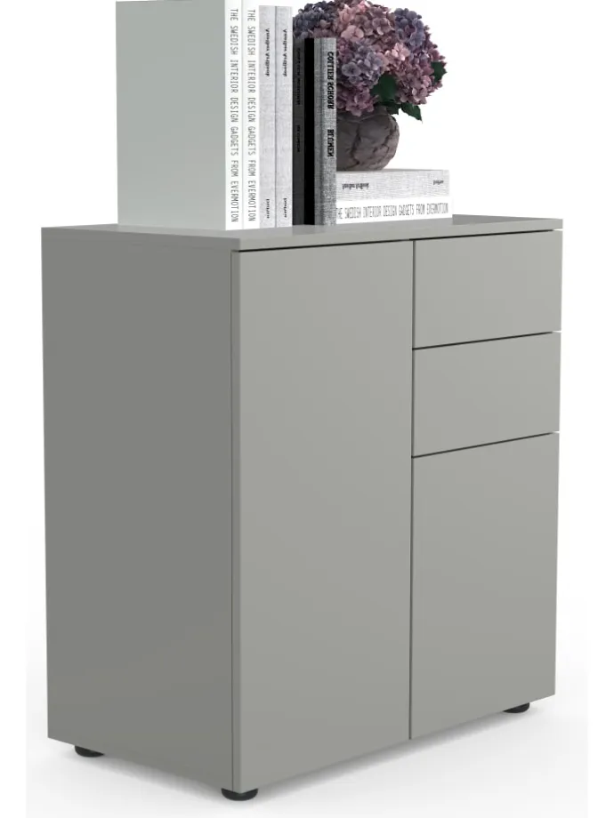 Holz Kommode Sideboard Anrichte Dalosa 4 Schublade in Grau