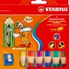 Holzfarbstift woody 3 in 1 Kartonetui mit 6 Stiften und 1 Spitzer