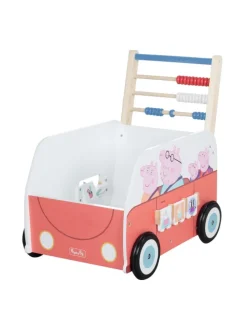 Holz-Schiebebus Peppa Pig – Lauflernhilfe & Puppenwagen, ab 12 Monaten