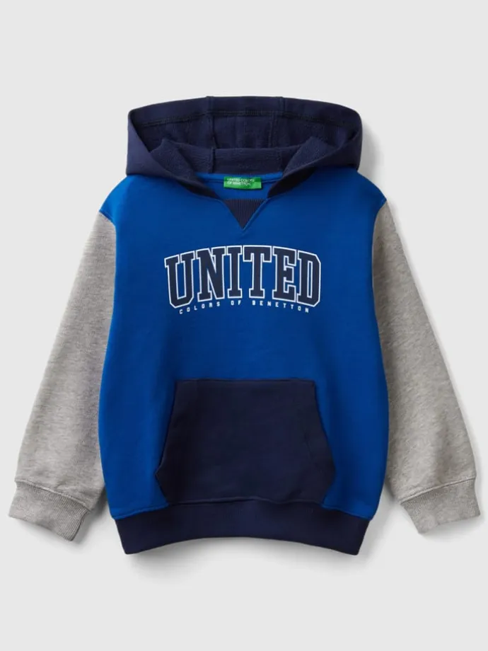 Hoodie in Blau/ Grau