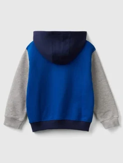 Hoodie in Blau/ Grau
