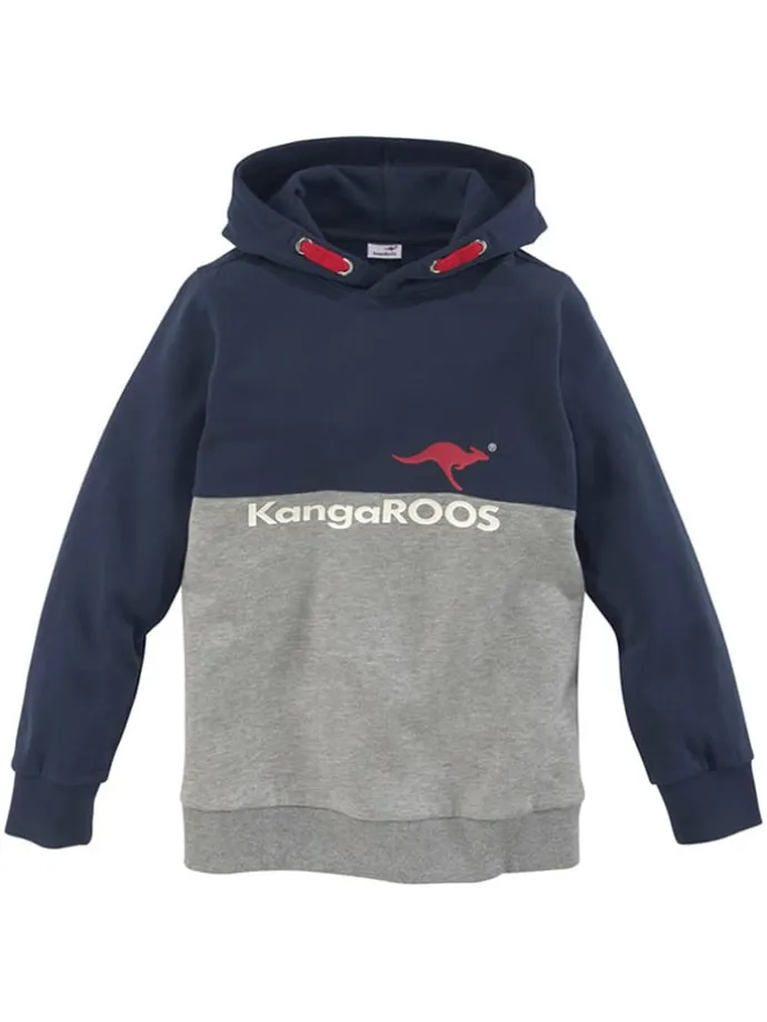 Hoodie in Dunkelblau/ Grau