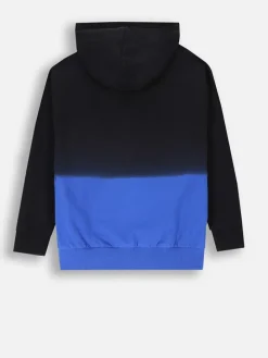 Hoodie in Schwarz/ Blau
