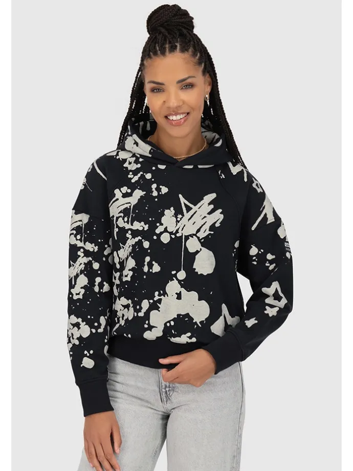 Hoodie "Jessy" in Schwarz/ Weiß