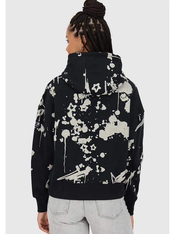 Hoodie "Jessy" in Schwarz/ Weiß