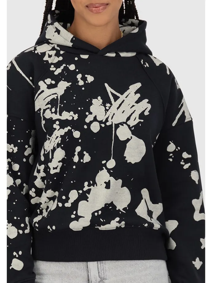 Hoodie "Jessy" in Schwarz/ Weiß