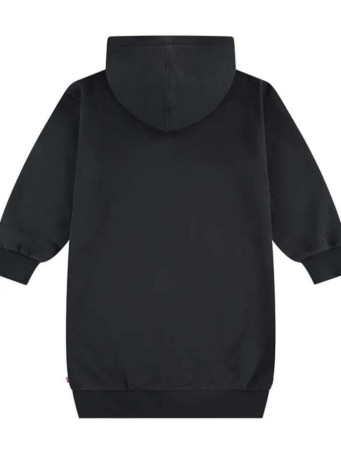 Hoodiekleid in Schwarz in Schwarz
