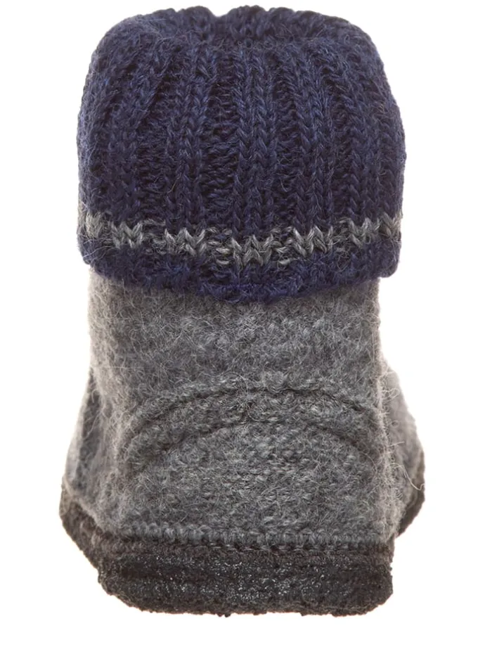 Hüttenschuhe "Stern" in Grau