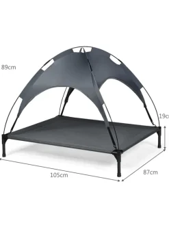 Hundebett mit Baldachin XL in Grau