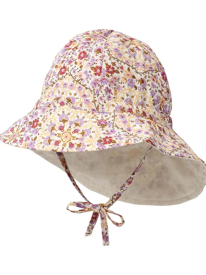 Hut "Chloè" in Creme/ Lila/ Rot