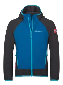 Hybrid-Fleecejacke "Seiland" in Schwarz/ Blau