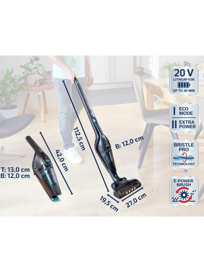 2in1 Akku-Staubsauger "RotaroPowerVac" in Schwarz