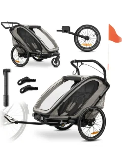 3in1 Fahrradanhänger Bike N Walk Duo für in grau