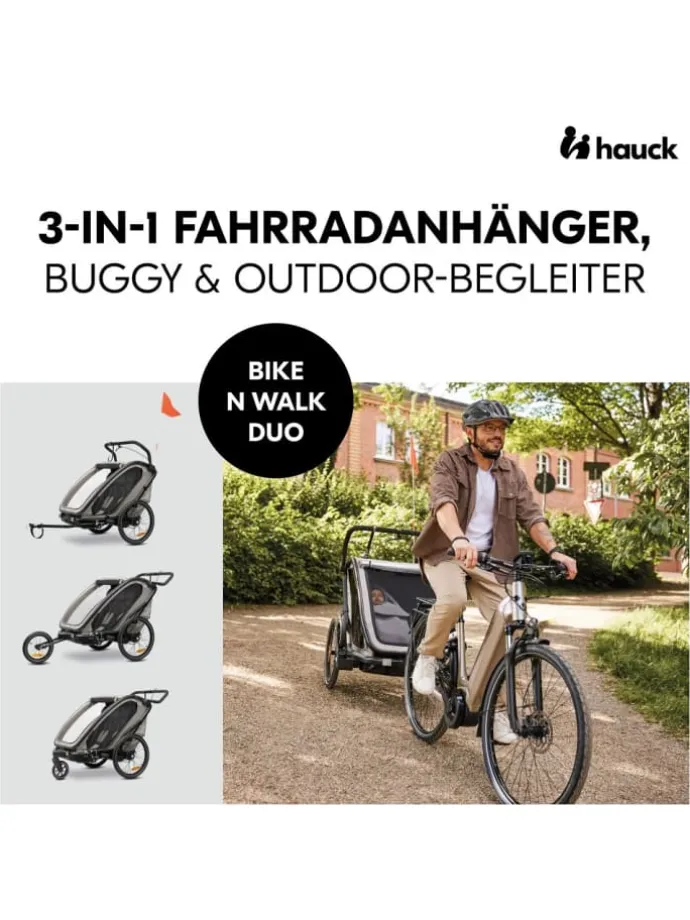 3in1 Fahrradanhänger Bike N Walk Duo für in grau
