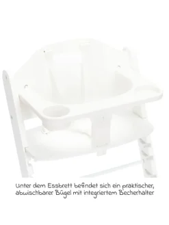 2in1 Hochstuhl Pia mit 5-Punkt-Gurt, abnehmbarem in weiss