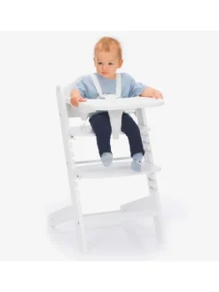 2in1 Hochstuhl Pia mit 5-Punkt-Gurt, abnehmbarem in weiss