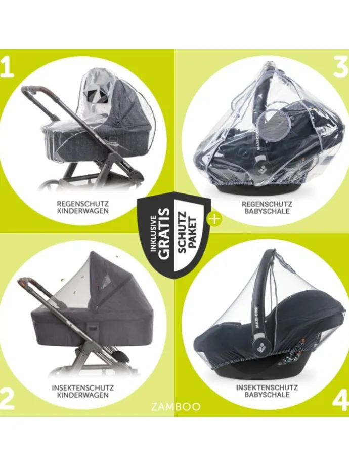 3in1 Kinderwagen-Set Vision X Trio Set Black in grau