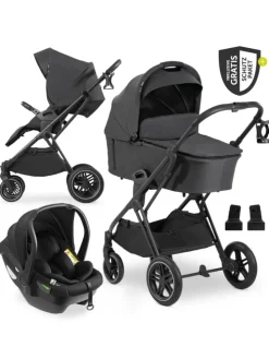 3in1 Kinderwagen-Set Vision X Trio Set Black in schwarz