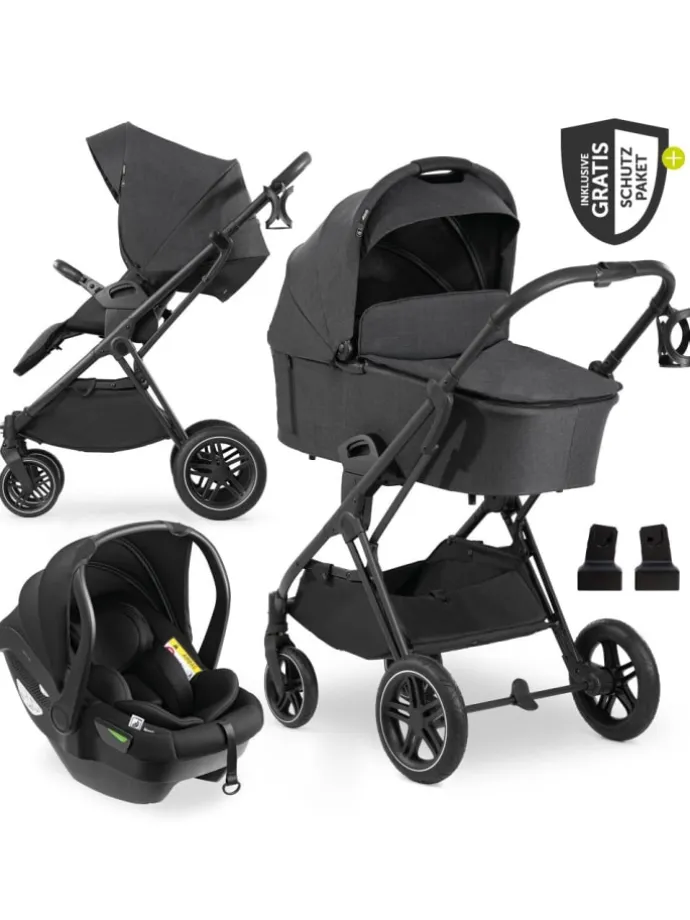 3in1 Kinderwagen-Set Vision X Trio Set Black in schwarz