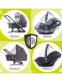 3in1 Kinderwagen-Set Vision X Trio Set Black in schwarz