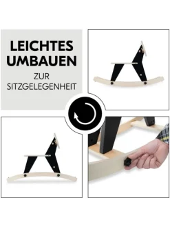 2in1 Schaukeltier Rock N Swing (umbaubar in schwarz,beige