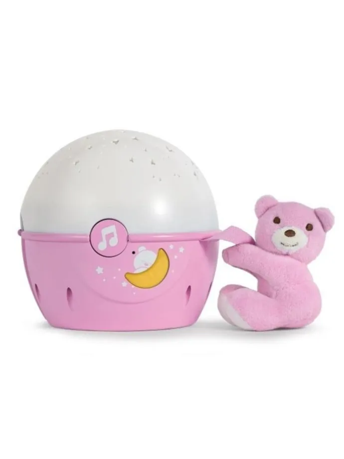 2in1 Sternenprojektor rosa mit Plüschbär in Rosa ab 0 Monate