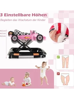 4 in 1 Baby Lauflernhilfe in Rosa