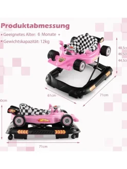4 in 1 Baby Lauflernhilfe in Rosa