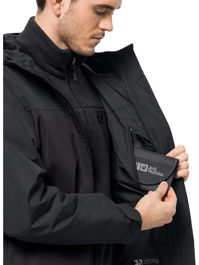3in1-Funktionsjacke "Taubenberg" in Schwarz