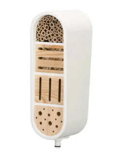 Insektenhotel "ClickUp!" in Weiß/ Natur - (B)14,9 x (H)36,8 x (T)11 cm