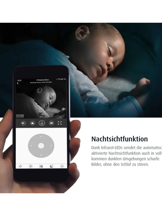 IP BabyCam Move Smart-Babyphone in Weiß ab 0 Monate