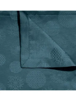 Jacquard, Baumwollmischung Tischläufer Calvia in petrol