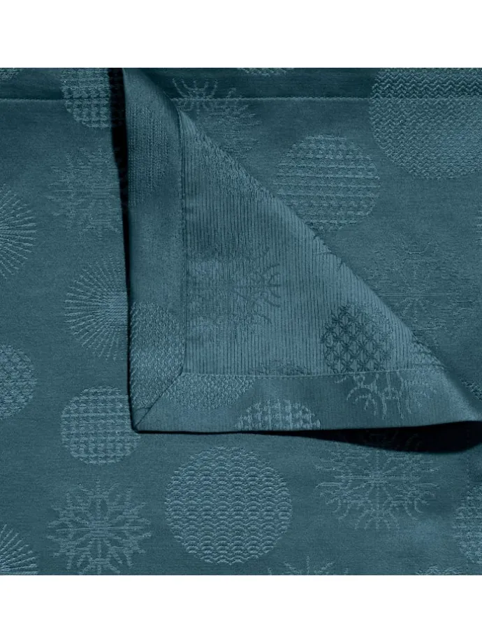 Jacquard, Baumwollmischung Tischläufer Calvia in petrol