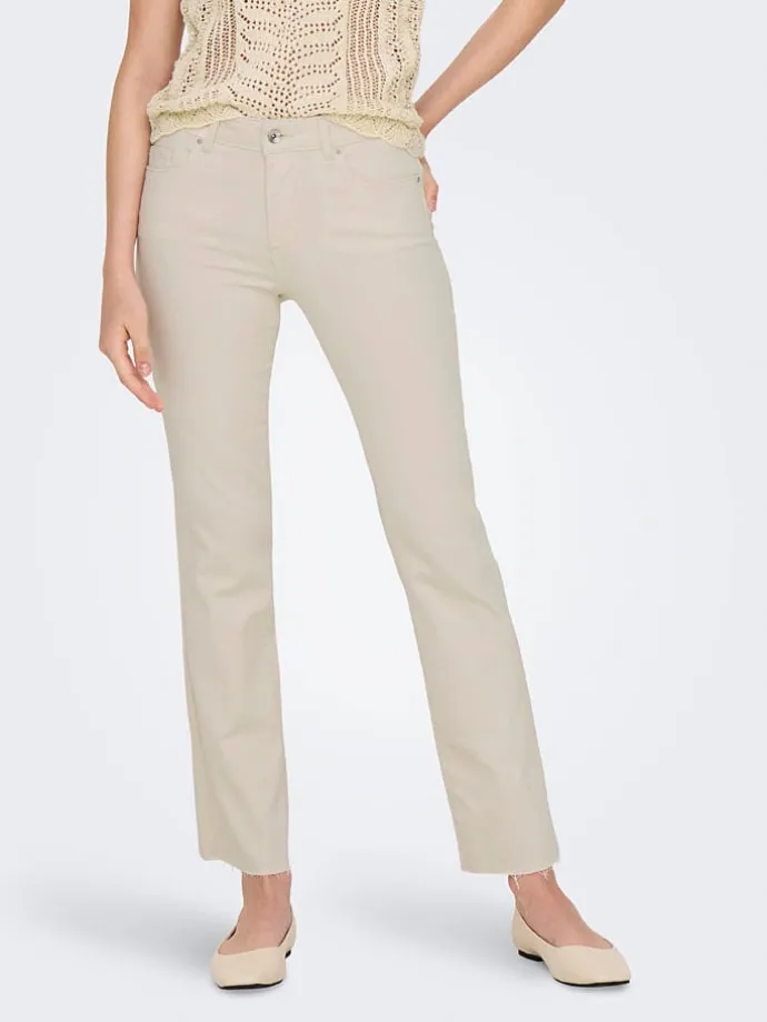 Jeans - Flared fit - in Beige