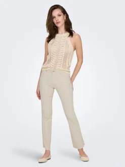Jeans - Flared fit - in Beige