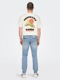 Jeans - Tappered fit - in Hellblau