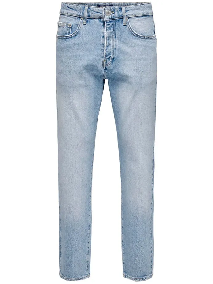 Jeans - Tappered fit - in Hellblau