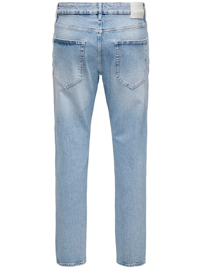 Jeans - Tappered fit - in Hellblau